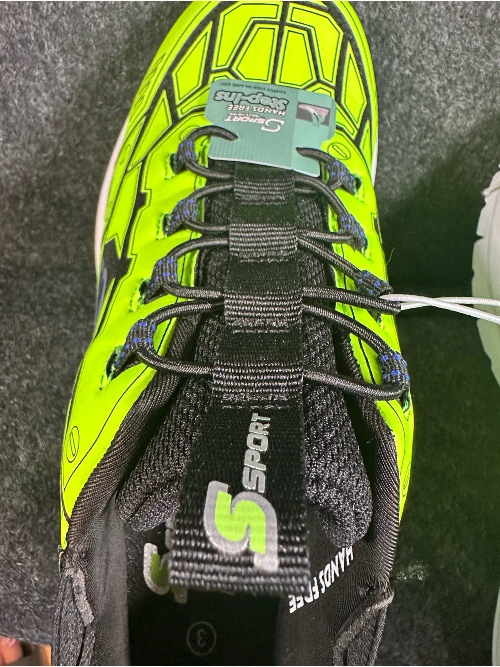 S Sport by Skechers Kids Step-Ins Sneakers Neon Green Memory Foam Size 3